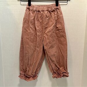 Kids Corduroy Ruffle Pants - dark pink 4T or 100